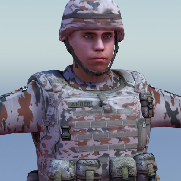 german desert infantry bundeswehr 3ds - Bundeswehr Infantry (Desert)... by ES3DStudios