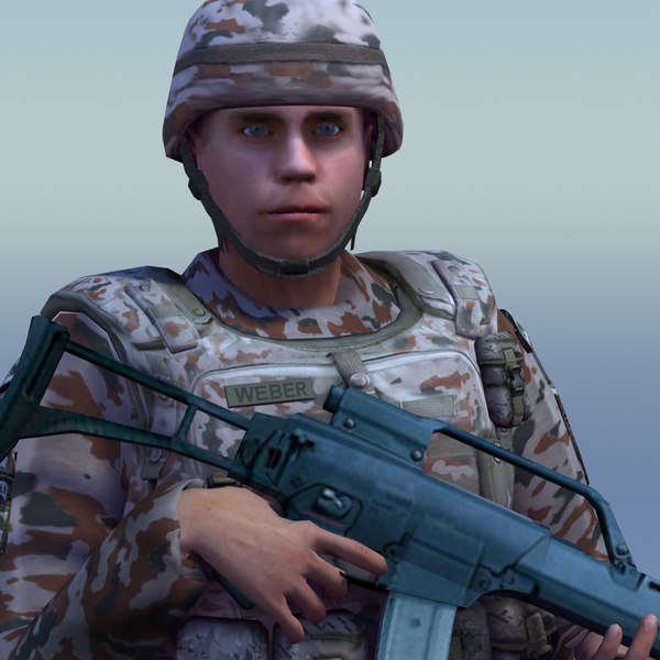 3d german desert infantry bundeswehr - Bundeswehr Infantry (Desert) Rigged by ES3DStudios