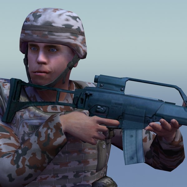 3d german desert infantry bundeswehr - Bundeswehr Infantry (Desert) Rigged by ES3DStudios