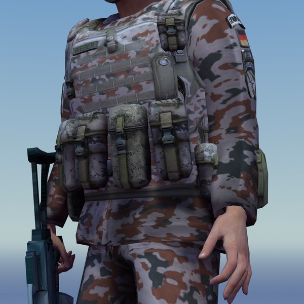 3d german desert infantry bundeswehr - Bundeswehr Infantry (Desert) Rigged by ES3DStudios