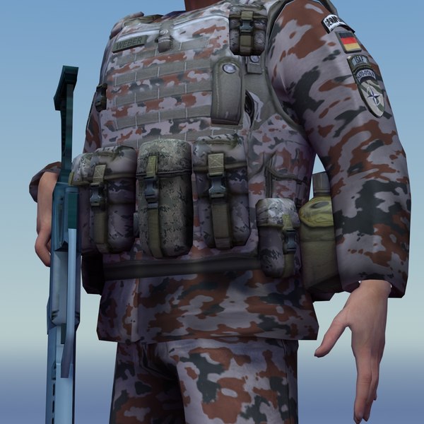 3d german desert infantry bundeswehr - Bundeswehr Infantry (Desert) Rigged by ES3DStudios