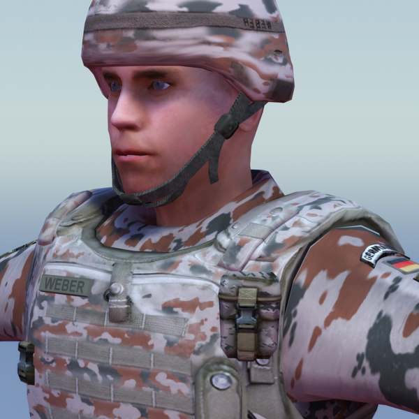 german desert infantry bundeswehr 3ds - Bundeswehr Infantry (Desert)... by ES3DStudios