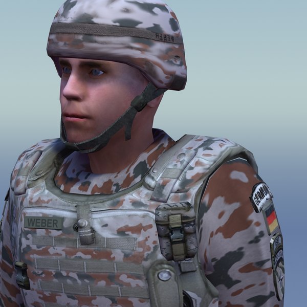 3d german desert infantry bundeswehr - Bundeswehr Infantry (Desert) Rigged by ES3DStudios