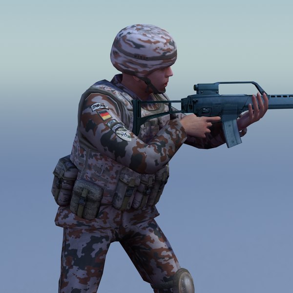 3d german desert infantry bundeswehr - Bundeswehr Infantry (Desert) Rigged by ES3DStudios