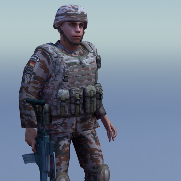 3d german desert infantry bundeswehr - Bundeswehr Infantry (Desert) Rigged by ES3DStudios