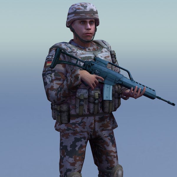 3d german desert infantry bundeswehr - Bundeswehr Infantry (Desert) Rigged by ES3DStudios
