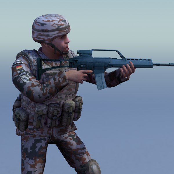 3d german desert infantry bundeswehr - Bundeswehr Infantry (Desert) Rigged by ES3DStudios