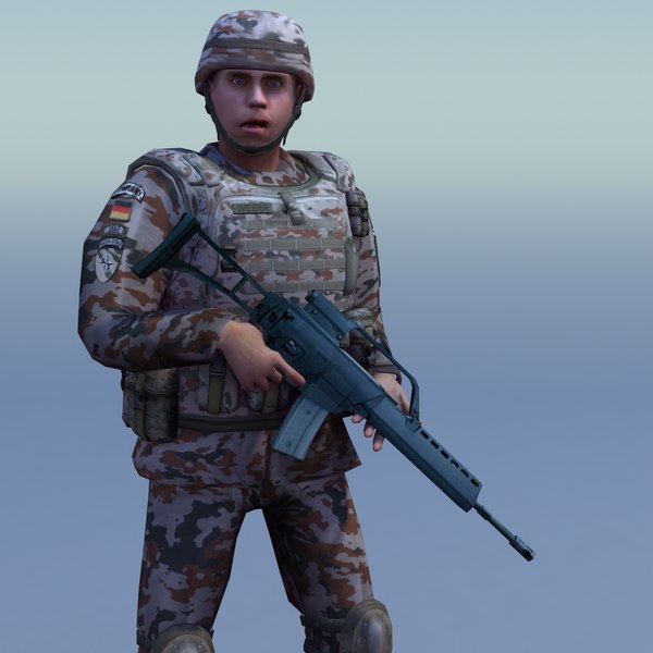 3d german desert infantry bundeswehr - Bundeswehr Infantry (Desert) Rigged by ES3DStudios