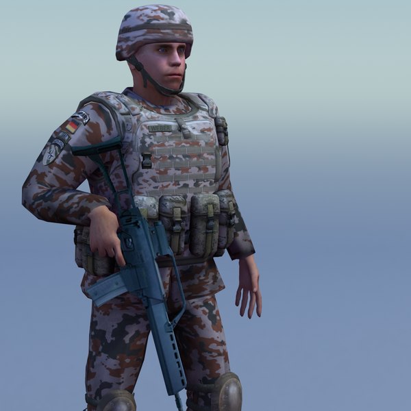 3d german desert infantry bundeswehr - Bundeswehr Infantry (Desert) Rigged by ES3DStudios