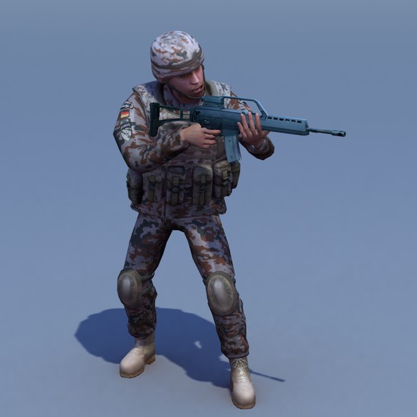 3d german desert infantry bundeswehr - Bundeswehr Infantry (Desert) Rigged by ES3DStudios