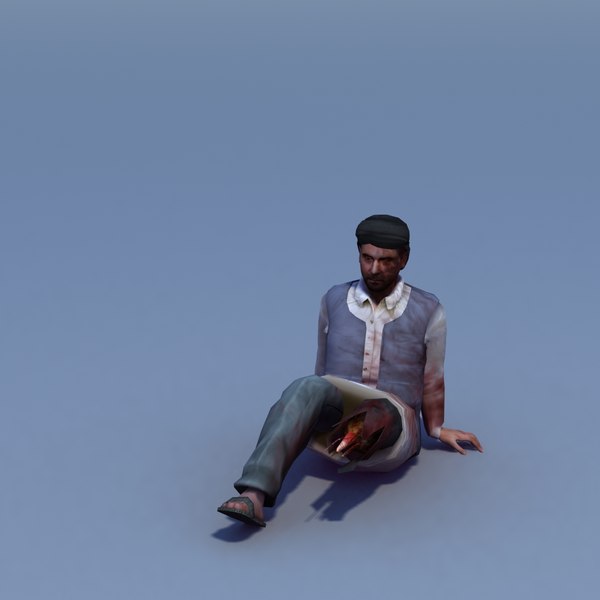 afghan rigged 3d model - Afghan Male Injured Rigged by ES3DStudios
