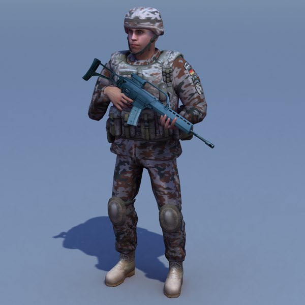 3d german desert infantry bundeswehr - Bundeswehr Infantry (Desert) Rigged by ES3DStudios