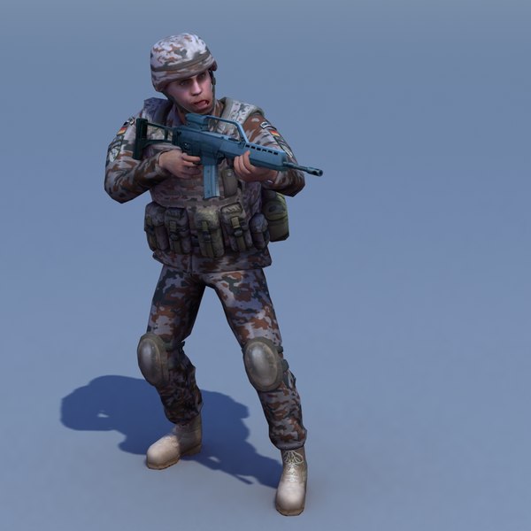 3d german desert infantry bundeswehr - Bundeswehr Infantry (Desert) Rigged by ES3DStudios