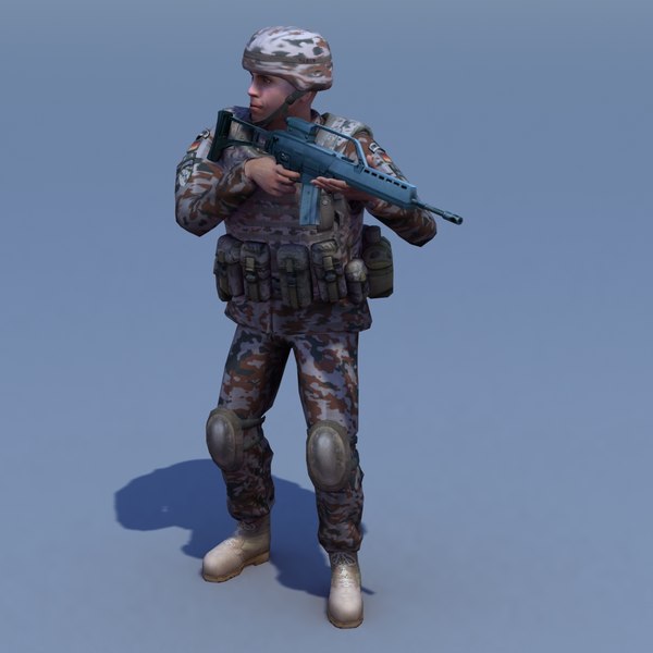 3d german desert infantry bundeswehr - Bundeswehr Infantry (Desert) Rigged by ES3DStudios