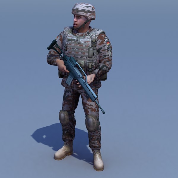 3d german desert infantry bundeswehr - Bundeswehr Infantry (Desert) Rigged by ES3DStudios
