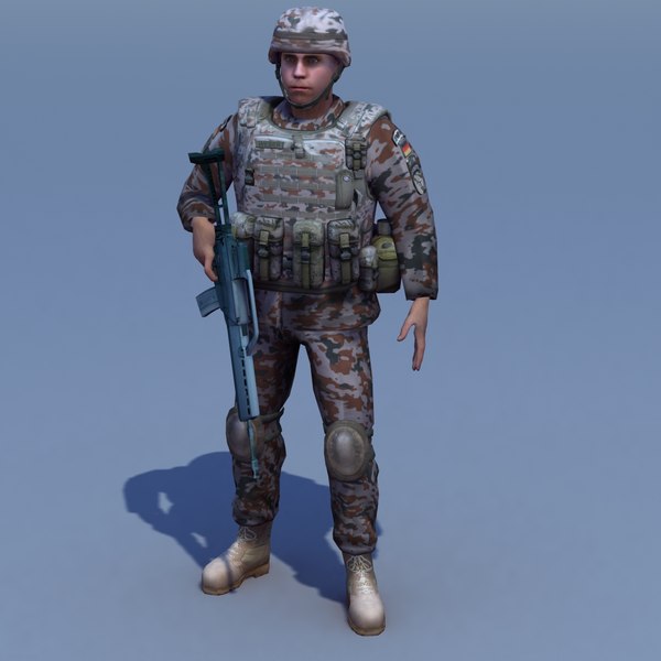 3d german desert infantry bundeswehr - Bundeswehr Infantry (Desert) Rigged by ES3DStudios