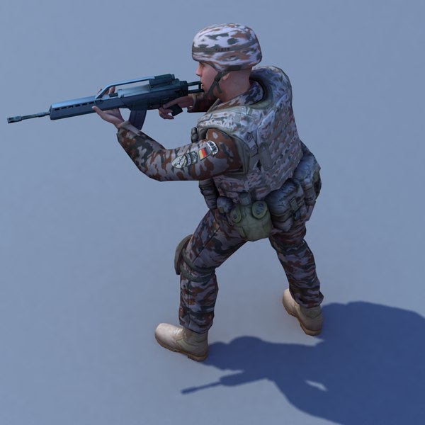 3d german desert infantry bundeswehr - Bundeswehr Infantry (Desert) Rigged by ES3DStudios