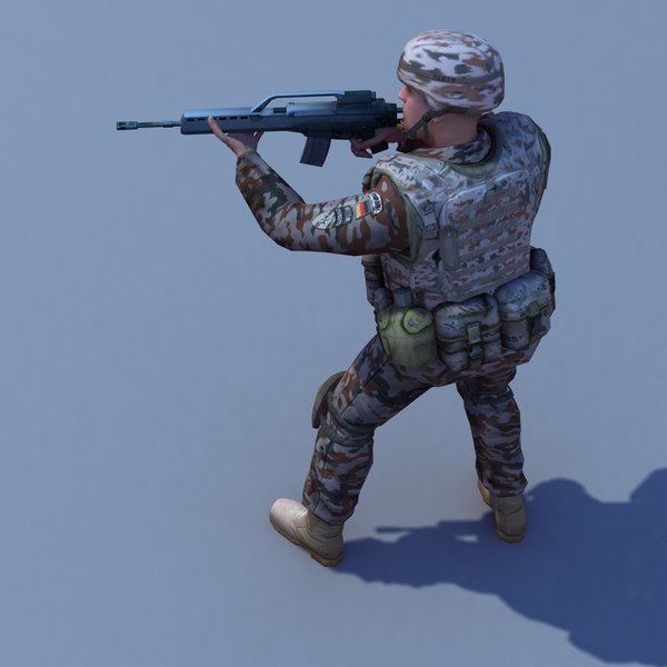 3d german desert infantry bundeswehr - Bundeswehr Infantry (Desert) Rigged by ES3DStudios