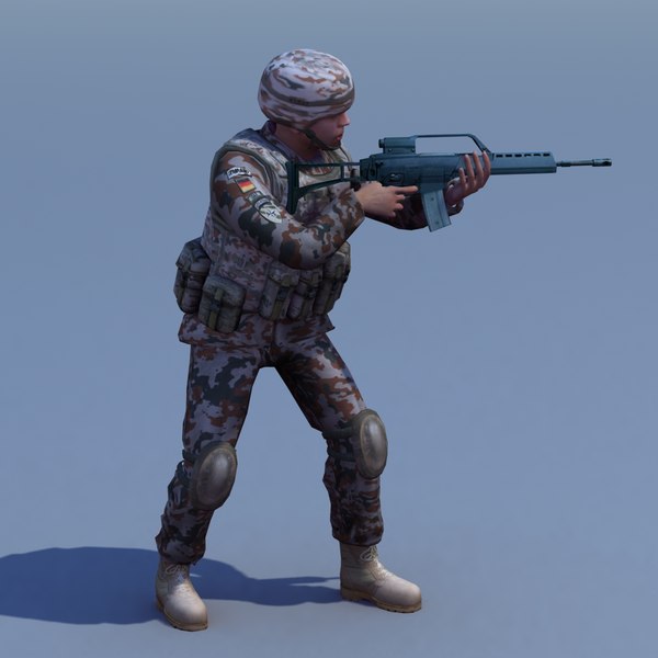 3d german desert infantry bundeswehr - Bundeswehr Infantry (Desert) Rigged by ES3DStudios