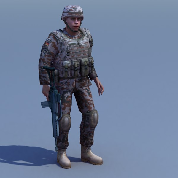 3d german desert infantry bundeswehr - Bundeswehr Infantry (Desert) Rigged by ES3DStudios