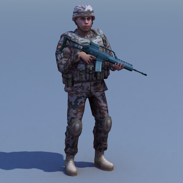 3d german desert infantry bundeswehr - Bundeswehr Infantry (Desert) Rigged by ES3DStudios