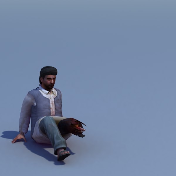 afghan rigged 3d model - Afghan Male Injured Rigged by ES3DStudios