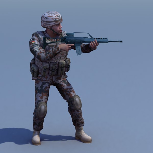 3d german desert infantry bundeswehr - Bundeswehr Infantry (Desert) Rigged by ES3DStudios