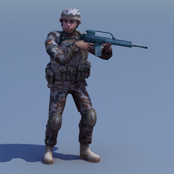 3d german desert infantry bundeswehr - Bundeswehr Infantry (Desert) Rigged by ES3DStudios