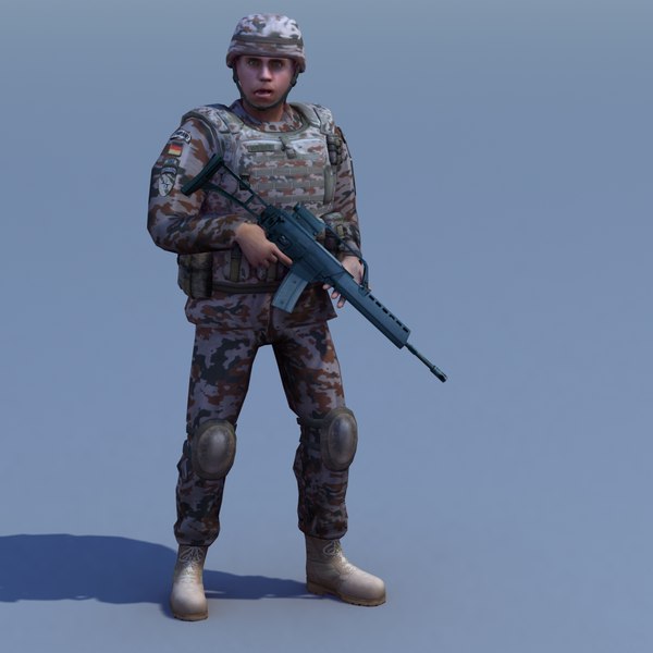 3d german desert infantry bundeswehr - Bundeswehr Infantry (Desert) Rigged by ES3DStudios