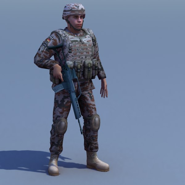 3d german desert infantry bundeswehr - Bundeswehr Infantry (Desert) Rigged by ES3DStudios