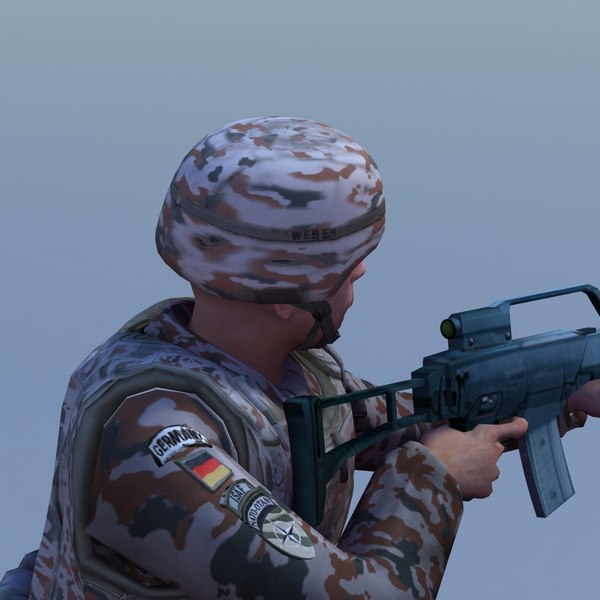 3d german desert infantry bundeswehr - Bundeswehr Infantry (Desert) Rigged by ES3DStudios