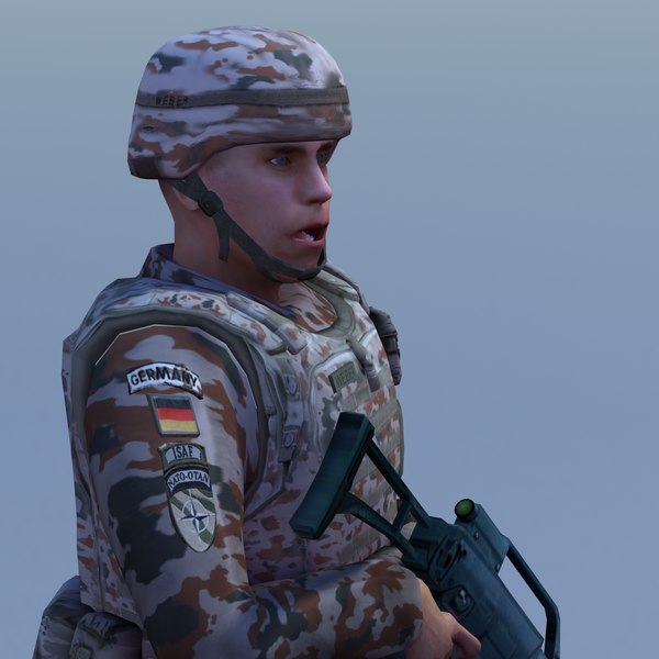 3d german desert infantry bundeswehr - Bundeswehr Infantry (Desert) Rigged by ES3DStudios