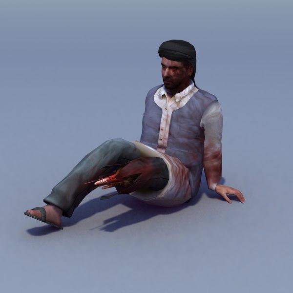 afghan rigged 3d model - Afghan Male Injured Rigged by ES3DStudios