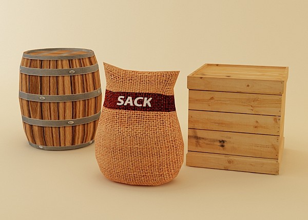 maya sack barrel wooden - Sack by luledesign