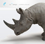 3d model realistic rhinoceros rhino