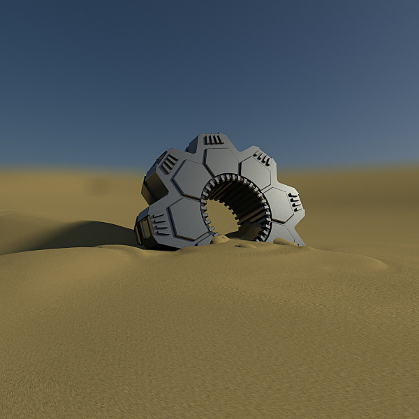 3d ufo desert - Desert Thing by PolyTron