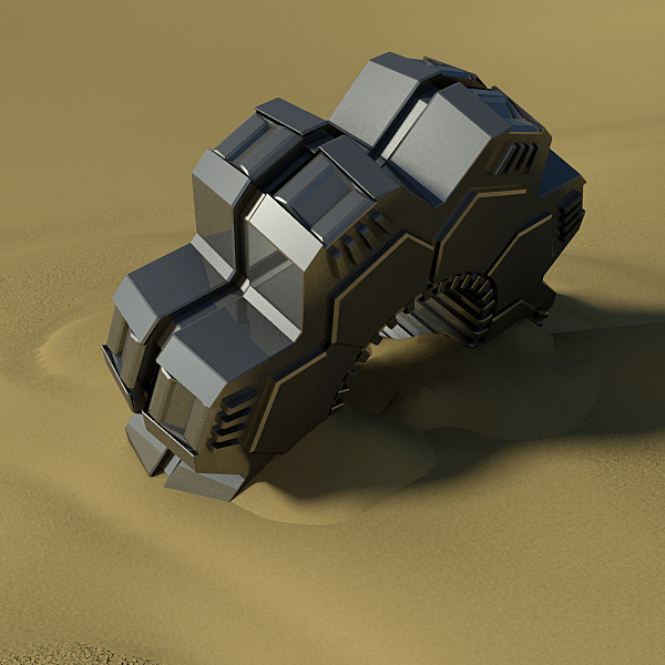3d ufo desert - Desert Thing by PolyTron
