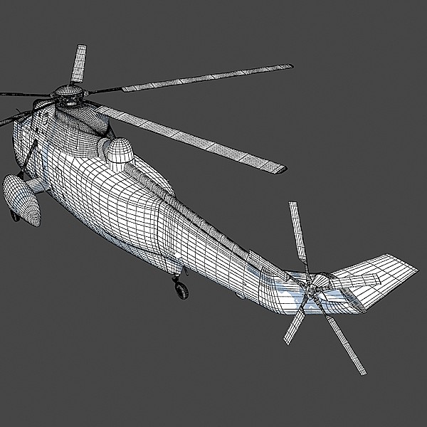 3d sikorsky sh-3 sea king - Sikorsky SH-3 Sea King by Gandoza