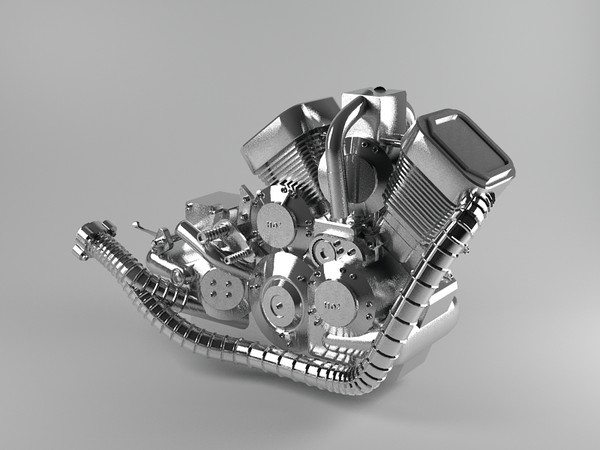 3d motorcycle engine model - Motorcycle engine v2 by dentonvanzan