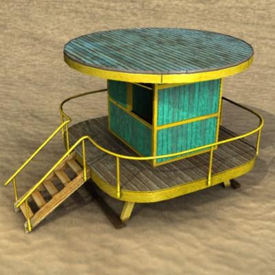 lifeguard beach cabin obj - Lifeguard Beach Cabin by Sirren