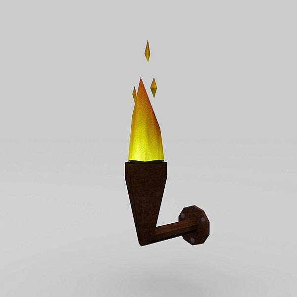 free obj model torch games low-poly - Torch by petomavar