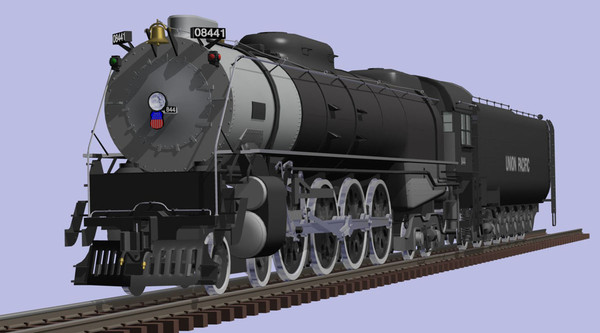 3d steam locomotive fef-4-8-4 train model - FEF-4-8-4 locomotive by mach 3 graphics