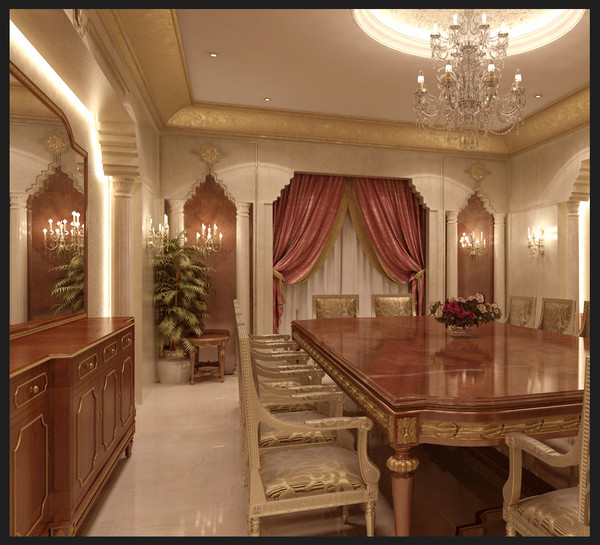 3d classical dining room model - Luxury dining room... by 3D.Art
