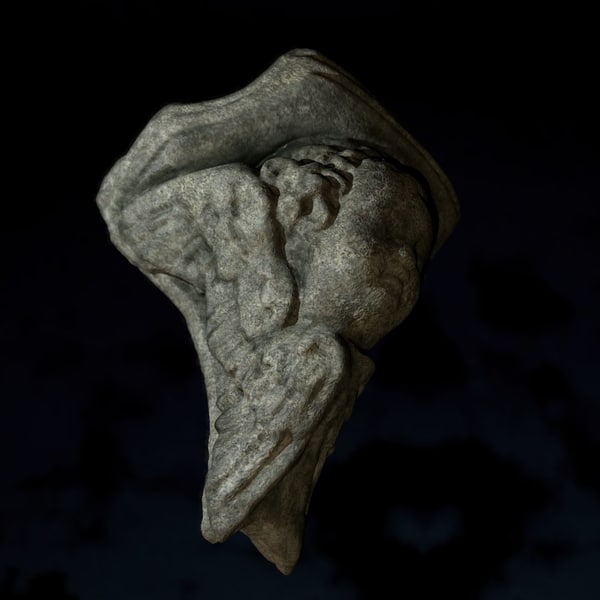 3dsmax stone pedestal angel - Pedestal Angel by 3D_Monger