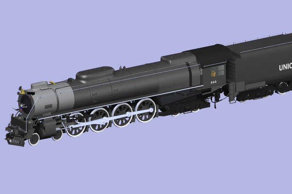 3d steam locomotive fef-4-8-4 train model - FEF-4-8-4 locomotive by mach 3 graphics