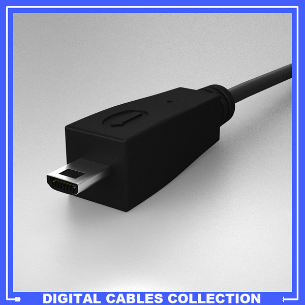 micro usb 8 pins 3d model - Micro USB 8 pins by sweiry_tv