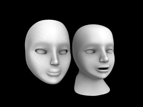 mask doll 3d model - A head and a mask by 3D HANNIBAL