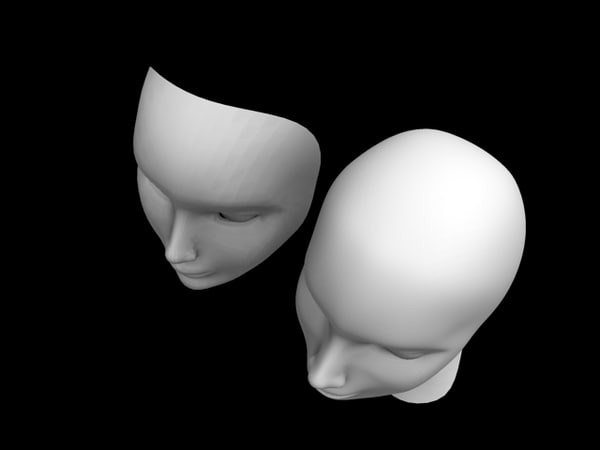 mask doll 3d model - A head and a mask by 3D HANNIBAL