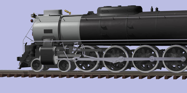3d steam locomotive fef-4-8-4 train model - FEF-4-8-4 locomotive by mach 3 graphics