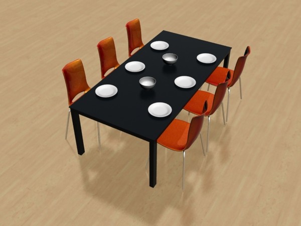 dinner table 3d model - yemekmasasi by erkin harmanli